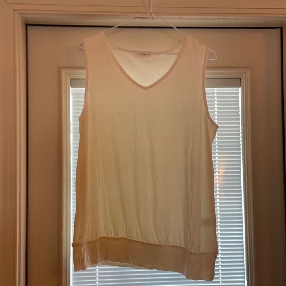 New! SOLID JERSEY BANDED BOTTOM TOP IN IVORY